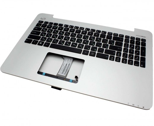 Tastatura Asus 0KN0-R91RU22 neagra cu Palmrest argintiu. Keyboard Asus 0KN0-R91RU22 neagra cu Palmrest argintiu. Tastaturi laptop Asus 0KN0-R91RU22 neagra cu Palmrest argintiu. Tastatura notebook Asus 0KN0-R91RU22 neagra cu Palmrest argintiu