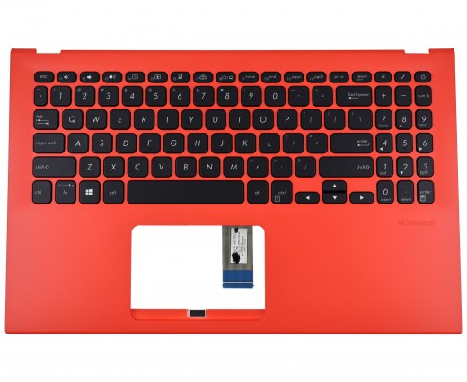 Tastatura Asus VivoBook X512DK Neagra cu Palmrest Rosu iluminata backlit. Keyboard Asus VivoBook X512DK Neagra cu Palmrest Rosu. Tastaturi laptop Asus VivoBook X512DK Neagra cu Palmrest Rosu. Tastatura notebook Asus VivoBook X512DK Neagra cu Palmrest Rosu