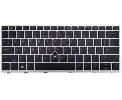 Tastatura HP V162726CS1  Neagra cu rama argintie iluminata backlit. Keyboard HP V162726CS1  Neagra cu rama argintie. Tastaturi laptop HP V162726CS1  Neagra cu rama argintie. Tastatura notebook HP V162726CS1  Neagra cu rama argintie