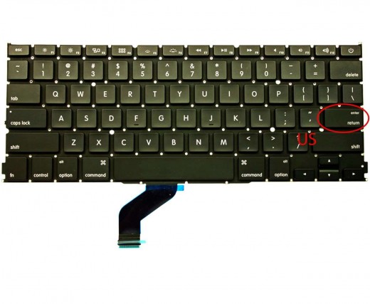 Tastatura Apple MacBook Pro 13" A1425 MD212LL/A. Keyboard Apple MacBook Pro 13" A1425 MD212LL/A. Tastaturi laptop Apple MacBook Pro 13" A1425 MD212LL/A. Tastatura notebook Apple MacBook Pro 13" A1425 MD212LL/A