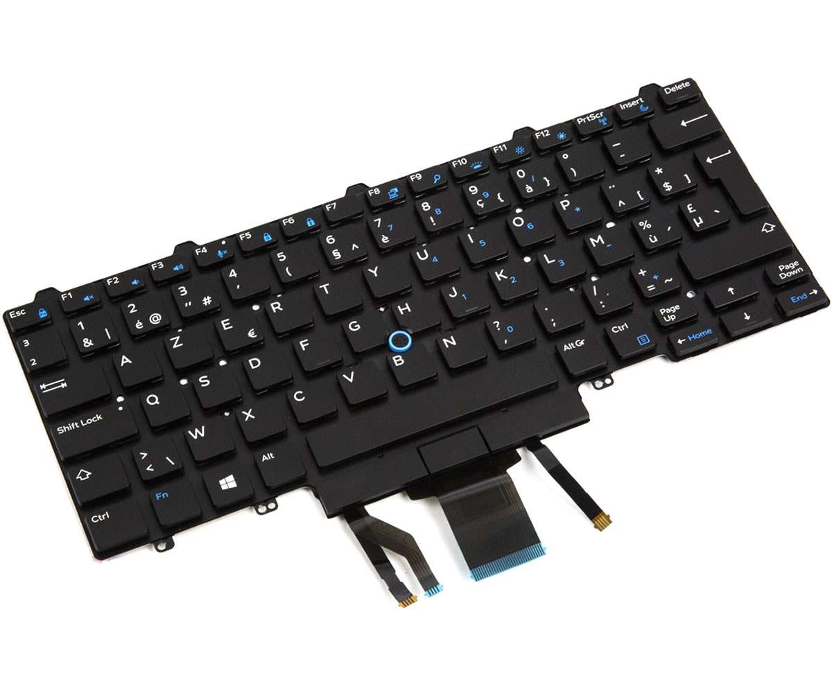 Tastatura Dell Latitude E7450 iluminata layout UK fara rama enter mare DUAL POINTING