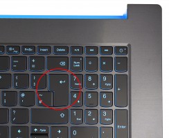 Tastatura Lenovo IdeaPad L340-17IRH Type 81LL Neagra cu Palmrest Gri si TouchPad iluminata backlit