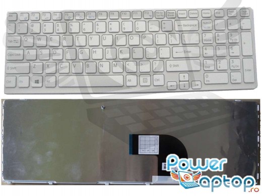 Tastatura Sony Vaio SVE1711X1E alba. Keyboard Sony Vaio SVE1711X1E alba. Tastaturi laptop Sony Vaio SVE1711X1E alba. Tastatura notebook Sony Vaio SVE1711X1E alba