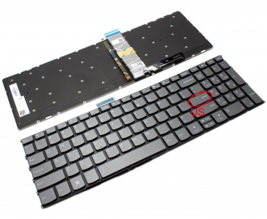 Tastatura Lenovo IdeaPad 5-15ARE05 iluminata backlit US fara rama. Keyboard Lenovo IdeaPad 5-15ARE05 iluminata backlit. Tastaturi laptop Lenovo IdeaPad 5-15ARE05 iluminata backlit. Tastatura notebook Lenovo IdeaPad 5-15ARE05 iluminata backlit