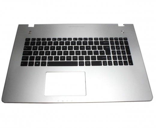 Tastatura Asus  90R-NAL1K4080Y neagra cu Palmrest argintiu. Keyboard Asus  90R-NAL1K4080Y neagra cu Palmrest argintiu. Tastaturi laptop Asus  90R-NAL1K4080Y neagra cu Palmrest argintiu. Tastatura notebook Asus  90R-NAL1K4080Y neagra cu Palmrest argintiu