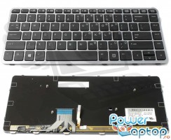 Tastatura HP EliteBook Folio 1040 G1 rama gri iluminata backlit. Keyboard HP EliteBook Folio 1040 G1 rama gri. Tastaturi laptop HP EliteBook Folio 1040 G1 rama gri. Tastatura notebook HP EliteBook Folio 1040 G1 rama gri