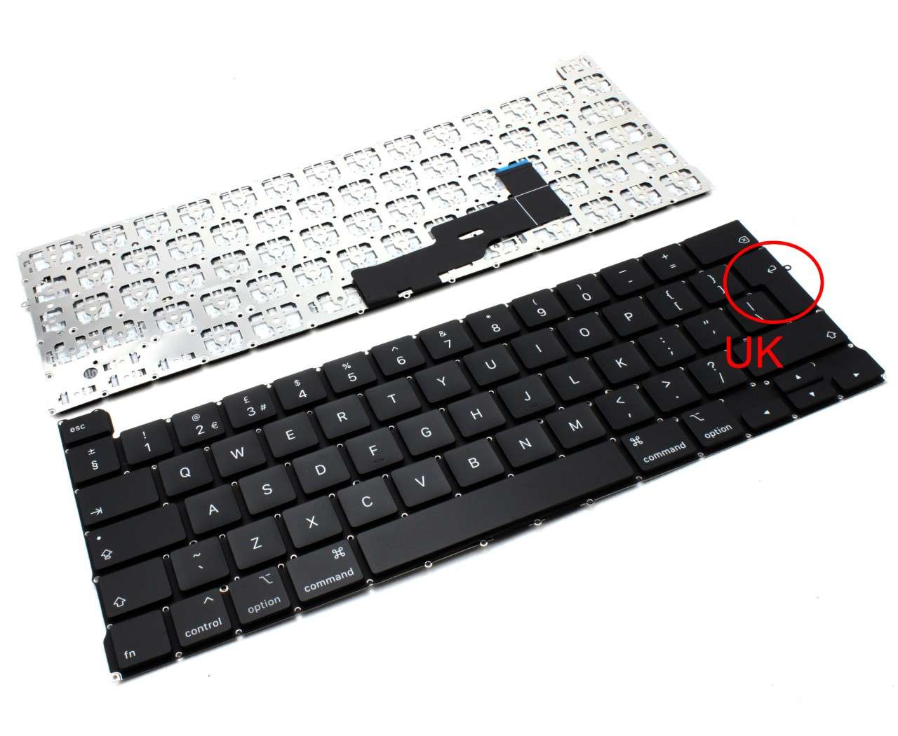 Tastatura Apple MacBook Pro 13 A2289 2020 iluminata layout UK fara rama enter mare