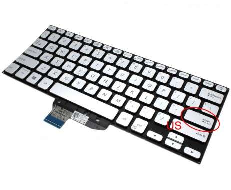 Tastatura Asus VivoBook S14 X430F Argintie iluminata. Keyboard Asus VivoBook S14 X430F. Tastaturi laptop Asus VivoBook S14 X430F. Tastatura notebook Asus VivoBook S14 X430F