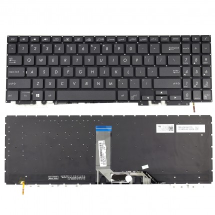Tastatura Asus ZenBook Flip UX562FDX Gri iluminata. Keyboard Asus ZenBook Flip UX562FDX. Tastaturi laptop Asus ZenBook Flip UX562FDX. Tastatura notebook Asus ZenBook Flip UX562FDX