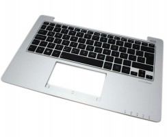 Tastatura Asus VivoBook X201E neagra cu Palmrest argintiu. Keyboard Asus VivoBook X201E neagra cu Palmrest argintiu. Tastaturi laptop Asus VivoBook X201E neagra cu Palmrest argintiu. Tastatura notebook Asus VivoBook X201E neagra cu Palmrest argintiu