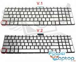 Tastatura HP Pavilion 15-AK argintie iluminata. Keyboard HP Pavilion 15-AK. Tastaturi laptop HP Pavilion 15-AK. Tastatura notebook HP Pavilion 15-AK