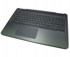 Tastatura HP Pavilion 15-bc Neagra cu Palmrest Verde iluminata backlit. Keyboard HP Pavilion 15-bc Neagra cu Palmrest Verde. Tastaturi laptop HP Pavilion 15-bc Neagra cu Palmrest Verde. Tastatura notebook HP Pavilion 15-bc Neagra cu Palmrest Verde