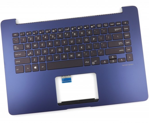 Tastatura Asus ZenBook UX530 Neagra cu Palmrest Albastru Inchis iluminata backlit. Keyboard Asus ZenBook UX530 Neagra cu Palmrest Albastru Inchis. Tastaturi laptop Asus ZenBook UX530 Neagra cu Palmrest Albastru Inchis. Tastatura notebook Asus ZenBook UX530 Neagra cu Palmrest Albastru Inchis