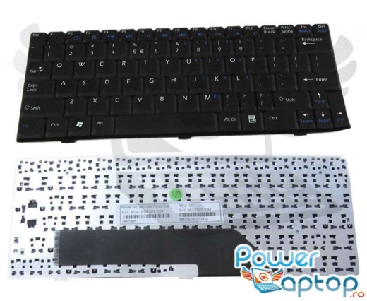 Tastatura MSI Wind U120 neagra. Keyboard MSI Wind U120 neagra. Tastaturi laptop MSI Wind U120 neagra. Tastatura notebook MSI Wind U120 neagra
