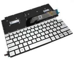 Tastatura Dell PK132KD1B00 Argintie iluminata backlit. Keyboard Dell PK132KD1B00 Argintie. Tastaturi laptop Dell PK132KD1B00 Argintie. Tastatura notebook Dell PK132KD1B00 Argintie