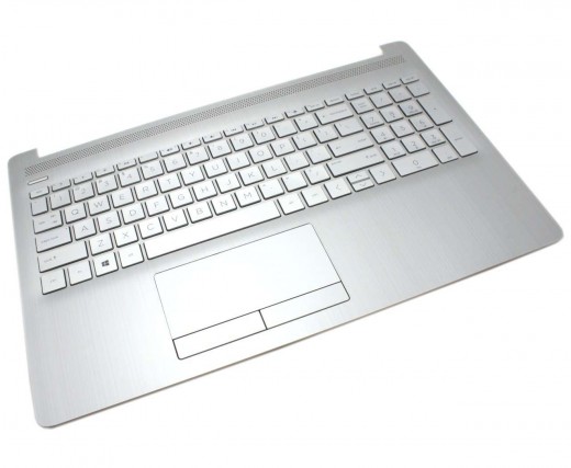 Tastatura HP 15-db0020nq argintie cu Palmrest argintiu. Keyboard HP 15-db0020nq argintie cu Palmrest argintiu. Tastaturi laptop HP 15-db0020nq argintie cu Palmrest argintiu. Tastatura notebook HP 15-db0020nq argintie cu Palmrest argintiu