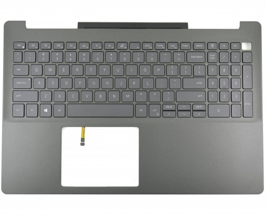 Tastatura Dell Inspiron 7590 Neagra cu Palmrest Gri iluminata backlit. Keyboard Dell Inspiron 7590 Neagra cu Palmrest Gri. Tastaturi laptop Dell Inspiron 7590 Neagra cu Palmrest Gri. Tastatura notebook Dell Inspiron 7590 Neagra cu Palmrest Gri