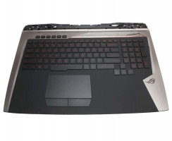 Tastatura Asus  GX700V neagra cu Palmrest negru iluminata backlit. Keyboard Asus  GX700V neagra cu Palmrest negru. Tastaturi laptop Asus  GX700V neagra cu Palmrest negru. Tastatura notebook Asus  GX700V neagra cu Palmrest negru