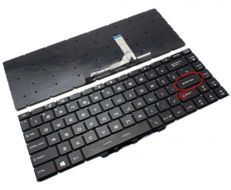 Tastatura MSI GS65VR iluminata. Keyboard MSI GS65VR. Tastaturi laptop MSI GS65VR. Tastatura notebook MSI GS65VR