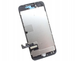 Display iPhone SE 2020 A2275 Complet, cu tablita metalica pe spate, conector pentru amprenta si ornamente camera si casca.