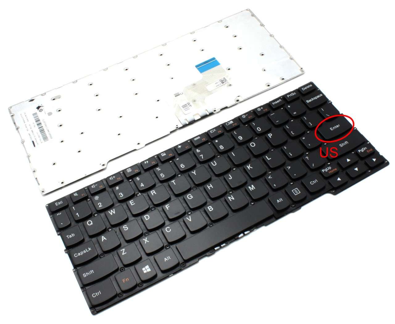 Tastatura Lenovo IdeaPad 300-11IBY layout US fara rama enter mic