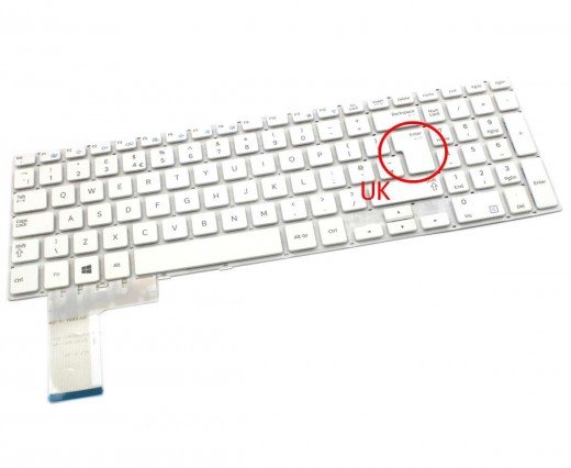 Tastatura Samsung  NP370R5E alba. Keyboard Samsung  NP370R5E. Tastaturi laptop Samsung  NP370R5E. Tastatura notebook Samsung  NP370R5E
