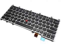 Tastatura Lenovo SN20H35063 neagra cu rama argintie iluminata backlit. Keyboard Lenovo SN20H35063 neagra cu rama argintie. Tastaturi laptop Lenovo SN20H35063 neagra cu rama argintie. Tastatura notebook Lenovo SN20H35063 neagra cu rama argintie