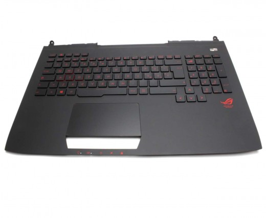 Tastatura Asus 90NB06G1-R30140 neagra cu Palmrest negru iluminata backlit. Keyboard Asus 90NB06G1-R30140 neagra cu Palmrest negru. Tastaturi laptop Asus 90NB06G1-R30140 neagra cu Palmrest negru. Tastatura notebook Asus 90NB06G1-R30140 neagra cu Palmrest negru