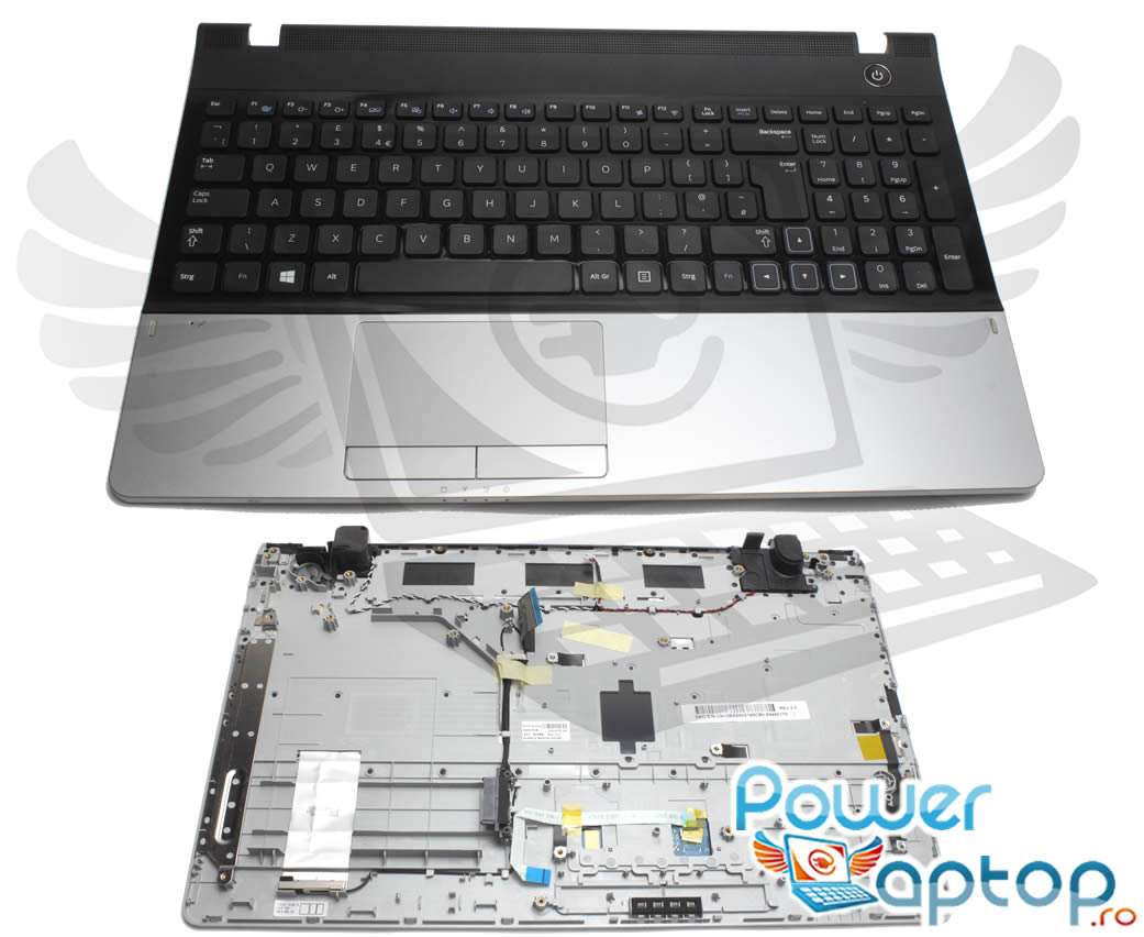 Tastatura Samsung NP305E5A Neagra cu Palmrest argintiu si Touchpad imagine 2021 powerlaptop.ro