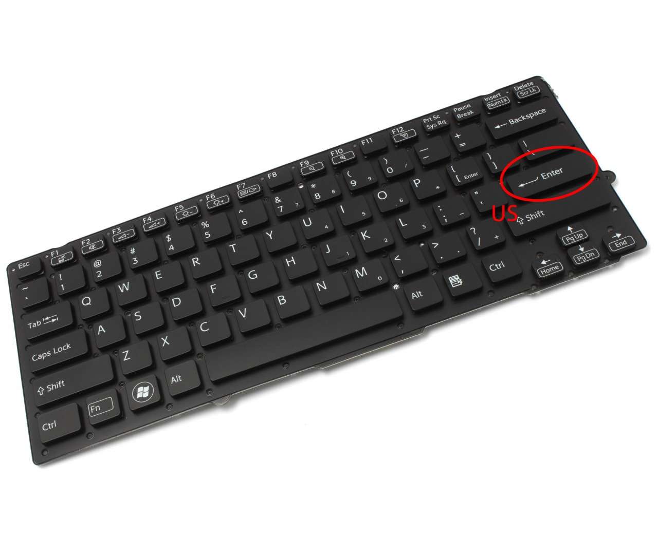 Tastatura neagra Sony Vaio VPCSD layout US fara rama enter mic (Neagra) (Neagra)