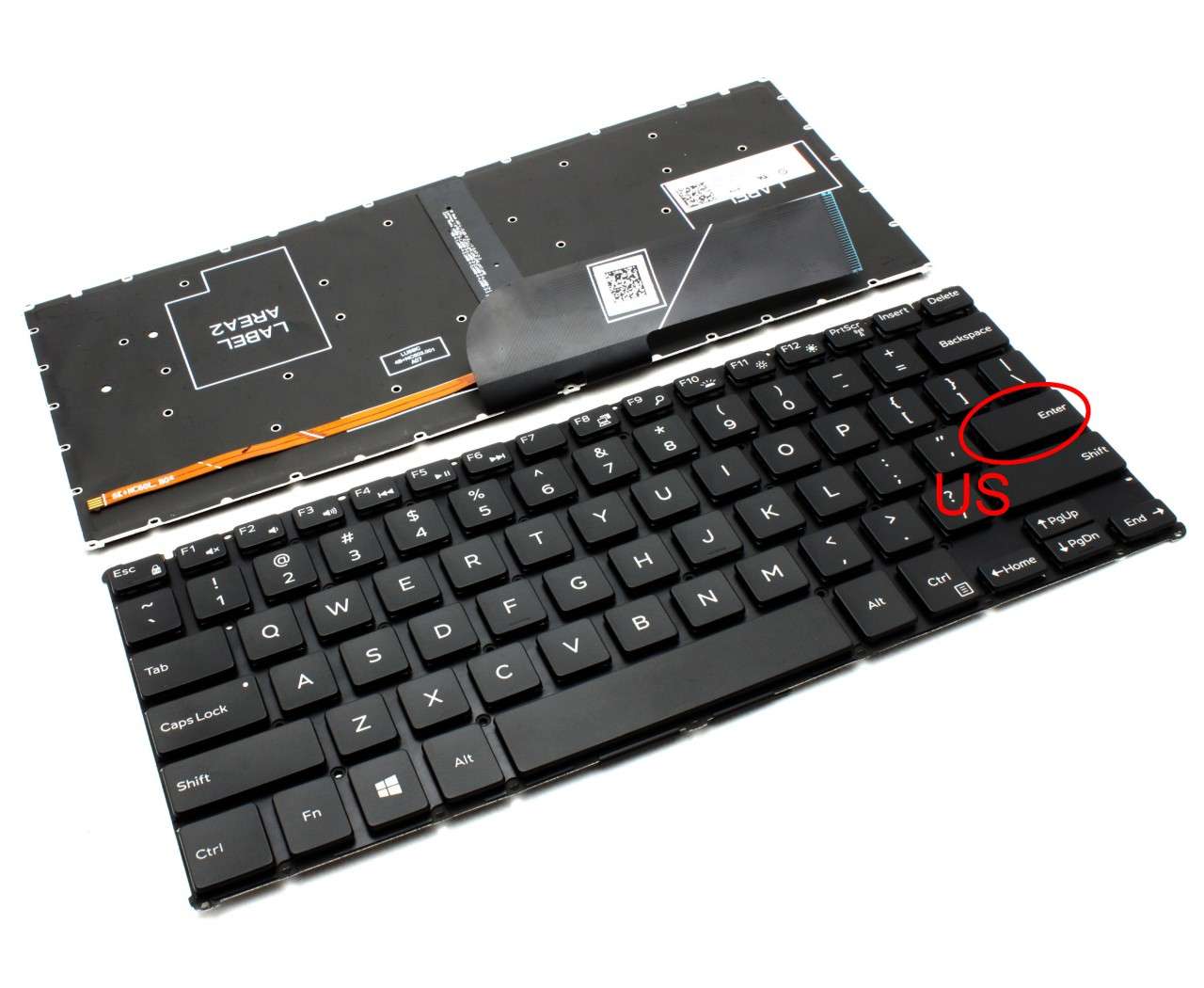 Tastatura Dell 490.06807.0D01 iluminata layout US fara rama enter mic Dell imagine noua 2022