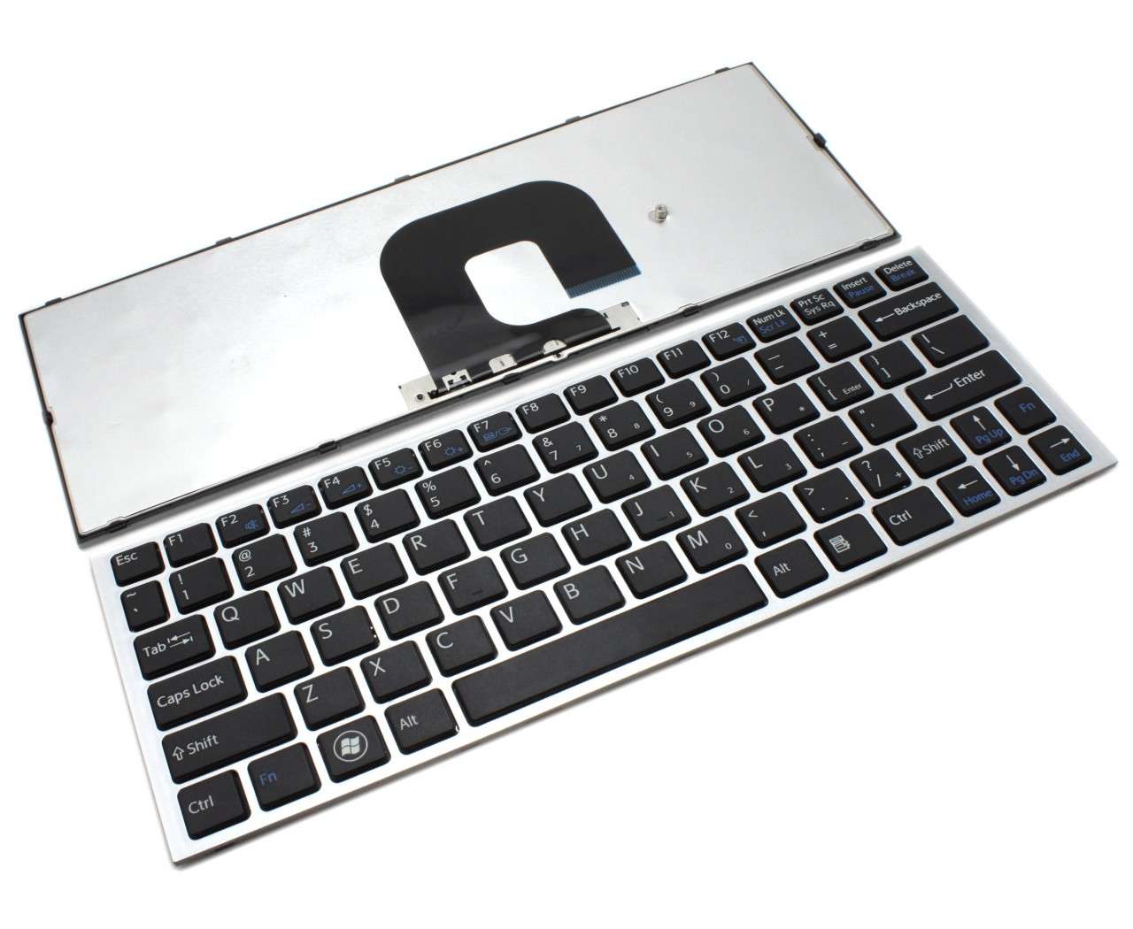 Tastatura Sony Vaio VPCYB15KX neagra cu rama argintie