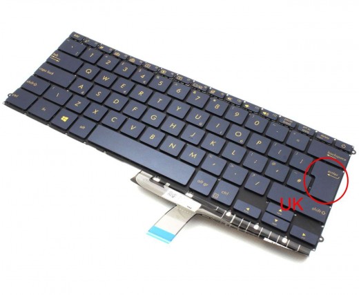 Tastatura Asus ZenBook 3 Deluxe UX490UA iluminata. Keyboard Asus ZenBook 3 Deluxe UX490UA. Tastaturi laptop Asus ZenBook 3 Deluxe UX490UA. Tastatura notebook Asus ZenBook 3 Deluxe UX490UA