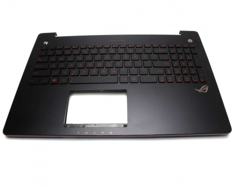 Tastatura Asus G550 neagra cu Palmrest neagra iluminata backlit. Keyboard Asus G550 neagra cu Palmrest neagra. Tastaturi laptop Asus G550 neagra cu Palmrest neagra. Tastatura notebook Asus G550 neagra cu Palmrest neagra