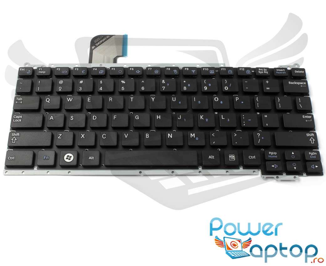 Tastatura neagra Samsung NC110 A04 layout US fara rama enter mic imagine 2021 powerlaptop.ro