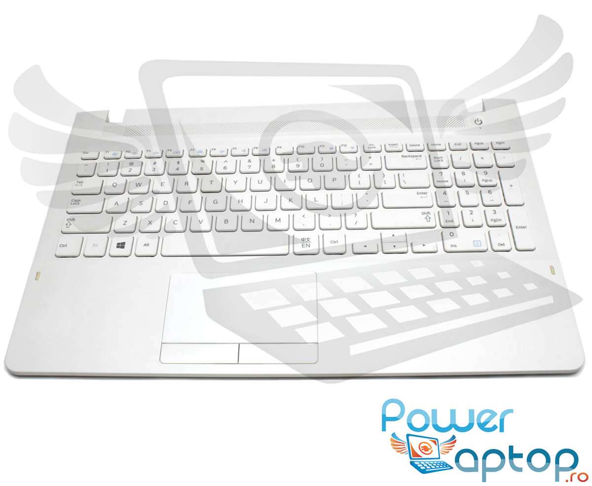 Tastatura Samsung NP300E5E alba cu Palmrest alb si TouchPad