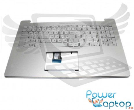 Tastatura Asus Rog G501V argintie cu Palmrest argintiu iluminata backlit. Keyboard Asus Rog G501V argintie cu Palmrest argintiu. Tastaturi laptop Asus Rog G501V argintie cu Palmrest argintiu. Tastatura notebook Asus Rog G501V argintie cu Palmrest argintiu
