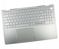 Tastatura Dell PK132RI1C01 Argintie cu Palmrest Argintiu si TrackPad iluminata backlit. Keyboard Dell PK132RI1C01 Argintie cu Palmrest Argintiu si TrackPad. Tastaturi laptop Dell PK132RI1C01 Argintie cu Palmrest Argintiu si TrackPad. Tastatura notebook Dell PK132RI1C01 Argintie cu Palmrest Argintiu si TrackPad