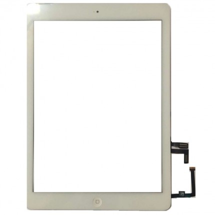 Digitizer Touchscreen Apple iPad 5 A1823 cu buton home si adeziv Alb. Geam Sticla Tableta Apple iPad 5 A1823 cu buton home si adeziv Alb