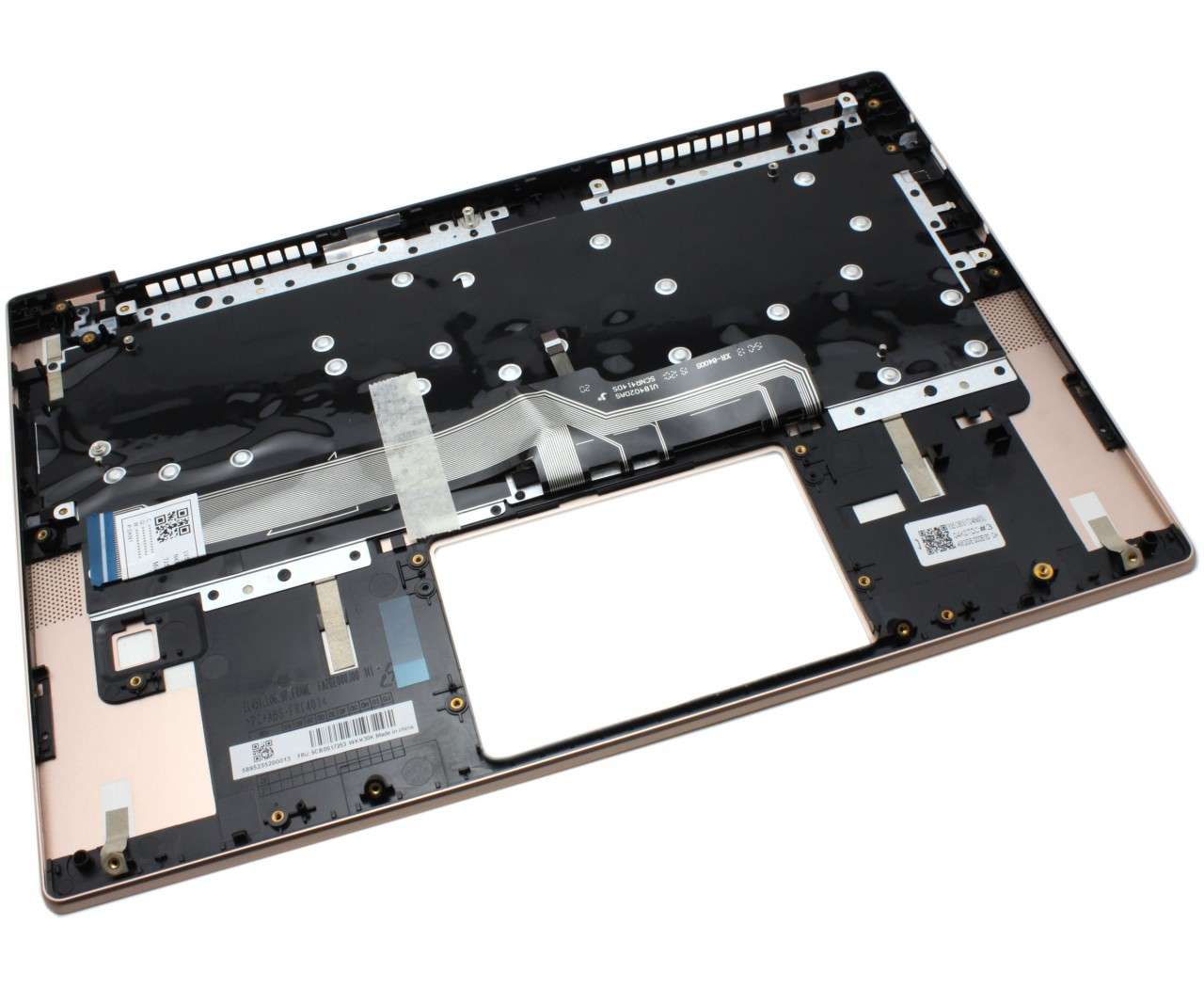 Tastatura Lenovo 5CB0S17253 Neagra cu Palmrest Roz si Orificiu Amprenta iluminata backlit (Neagra) imagine 2022
